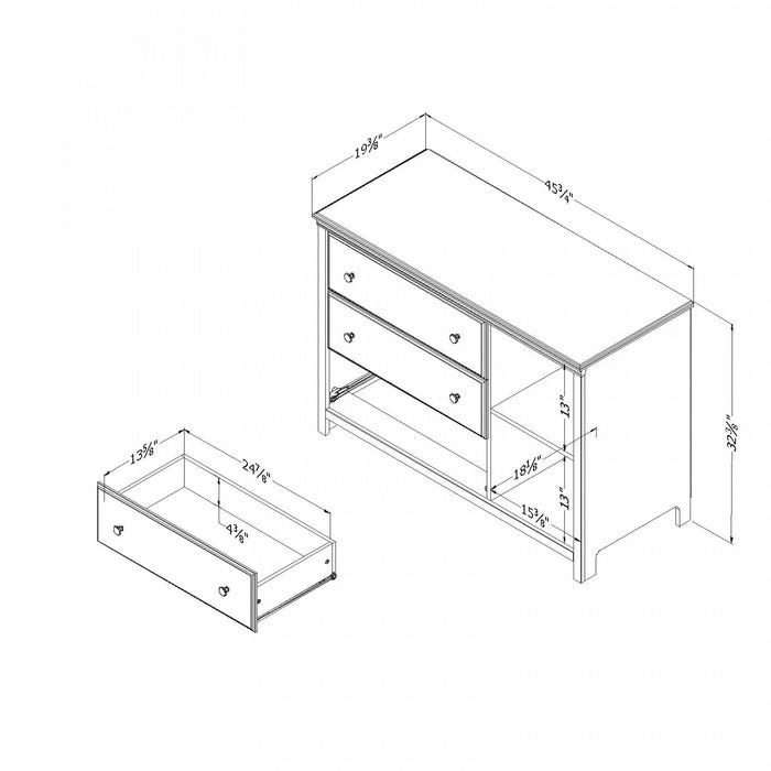 Cotton Candy 3-drawer Dresser With Storage Baskets - Blueberry 