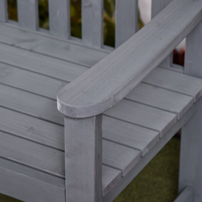 Outsunny 2 Seater Garden Bench With Slatted Design For Park Yard Outdoor