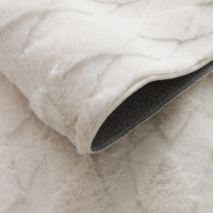 Pelo Diamond Cream Washable Shag Area Rug 5'x7' Indoor Area Rug 