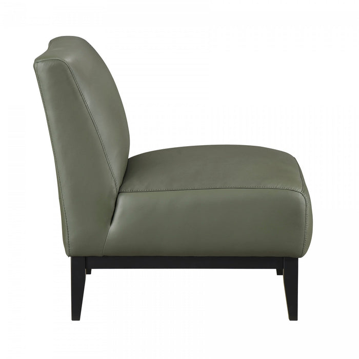 Murdock Accent Chair Green Leather 