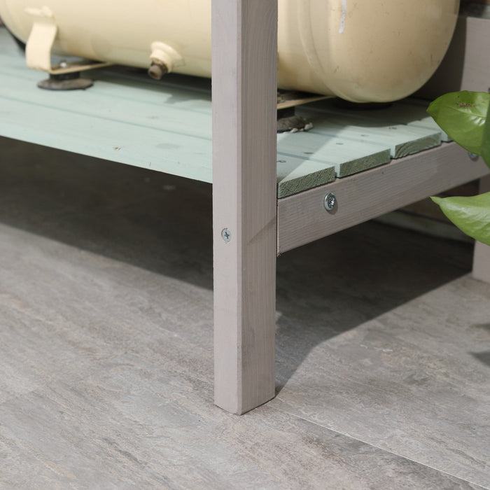 Homcom 36" Wooden Potting Table With Drawer, Grey