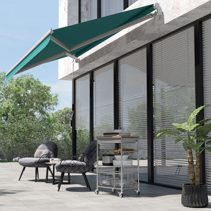 Outsunny 13' X 8' Manual Retractable Patio Awning Sun Shade Outdoor Deck Window Door Canopy Shelter 