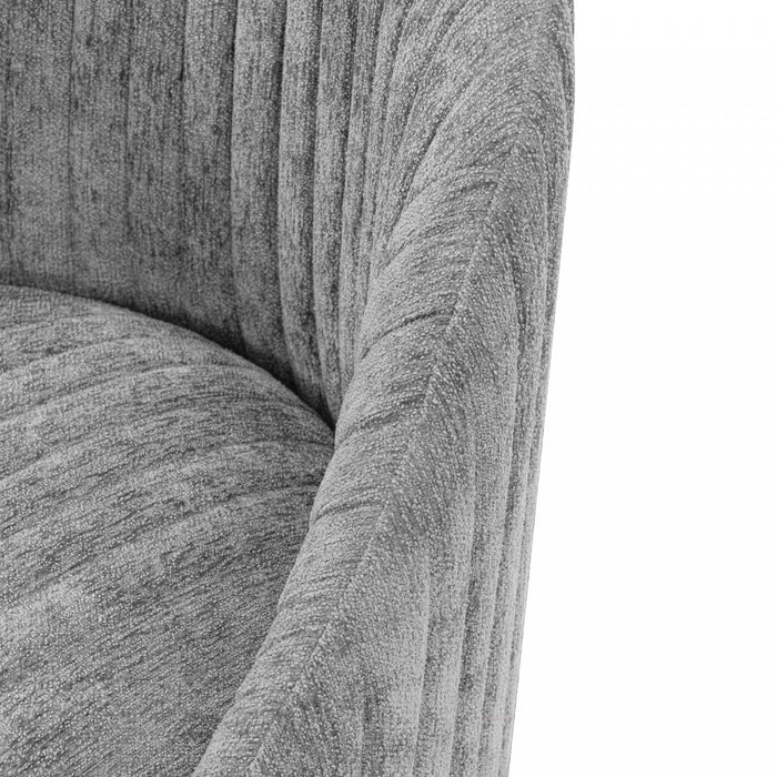 Leela Modern Chenille Swivel Lounge Chair in Gray - Set of 2 Accent Chair 