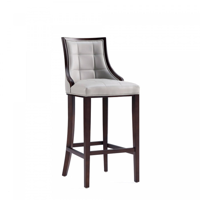 Fifth Avenue Traditional Wood Upholstered Barstool in Light Gray - Set of 3 