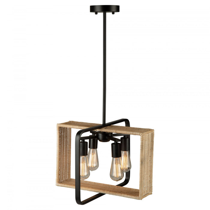 Perris 4-Light Black Pendant 