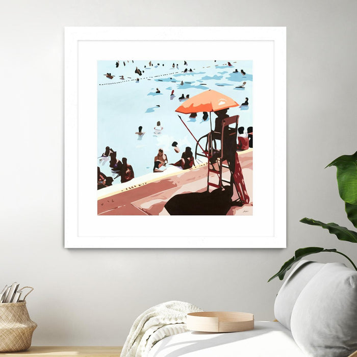 \"It's All Going Just Swimmingly\" Matted and Framed White 30x30 Wall Art