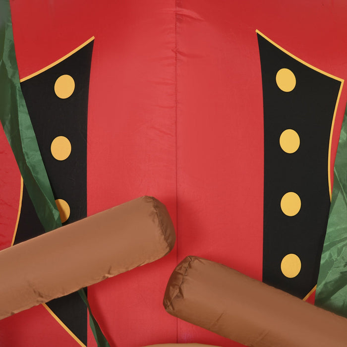 Homcom 8ft Walnut Soldier Inflatable Christmas Decoration