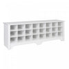 Twenty-Four Pair Shoe Storage Cubby Bench - White