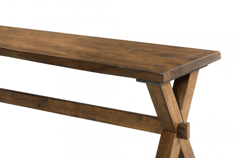 Brienne Dining Bench With Live Edge, Warm Oak Brown Dining Chair 
