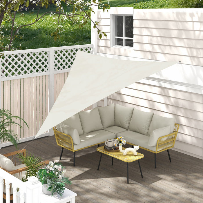 Outsunny Triangle 10' X 10' X 10' Outdoor Sun Shade Sail For Patio, Cream