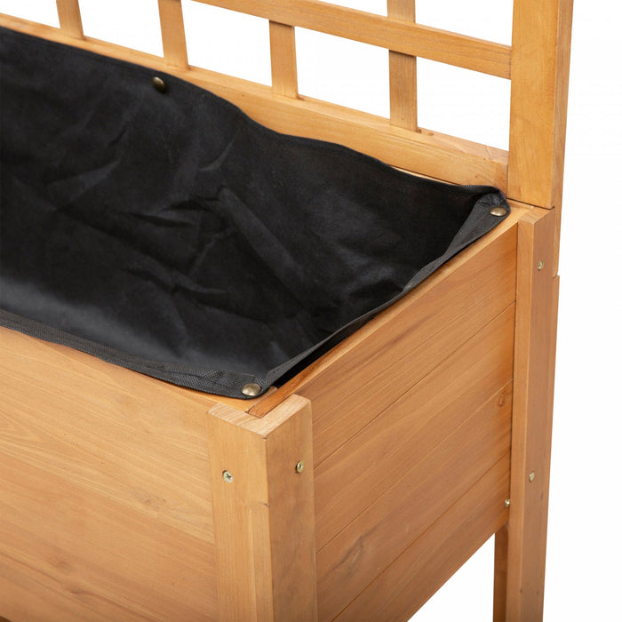 Outsunny Wooden Raised Garden Bed With Wheels And Brakes, Elevated Planter Box With Trellis And Shel