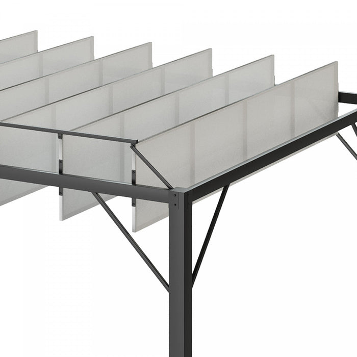 Outsunny 8' X 10' Pergola Shade Metal Patio Gazebo Sun Shade Shelter With Adjustable Breathable Mesh