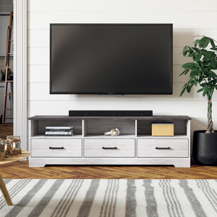 Prepac Rustic Ridge 66\" TV Stand - Washed White