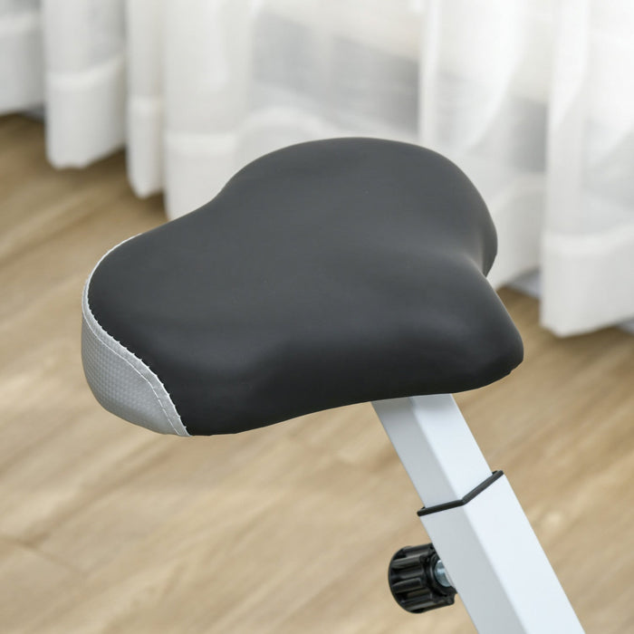 Soozier Foldable Exercise Bike With 8-level Resistance And Wheels, Black