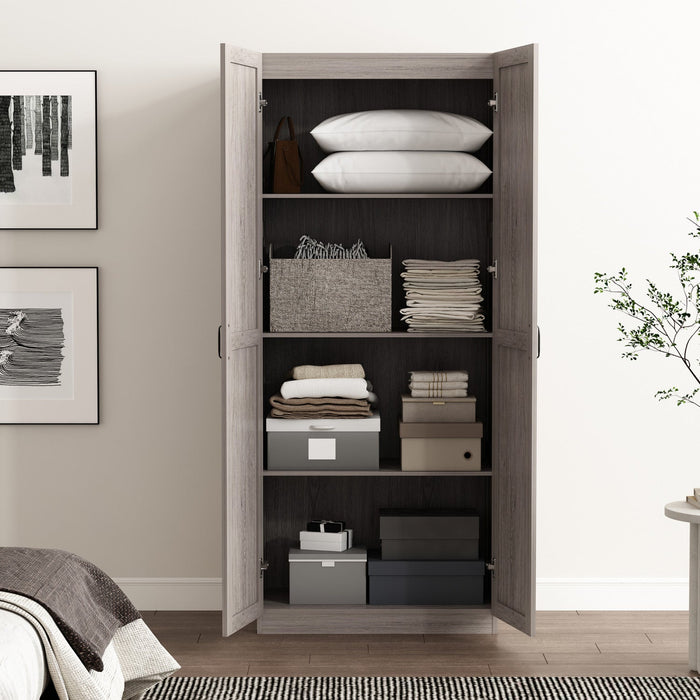 Cornelia Modern 30\" Storage Cabinet in Gray (4-Shelf) 