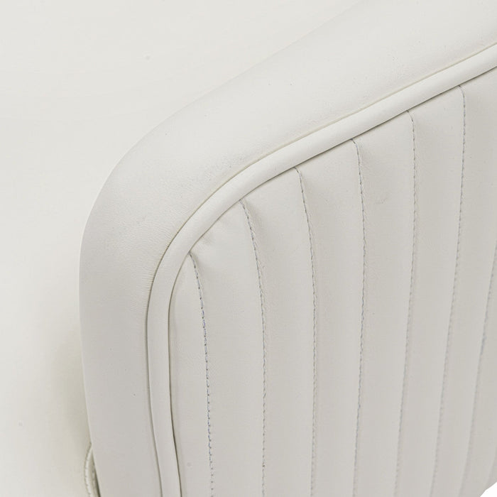 Raya Modern Wood Vegan Leather Dining Chair in Ivory - Set of 2 