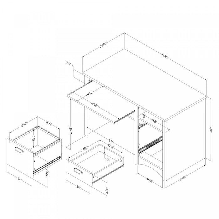 Gascony Desk - Rustic Oak 