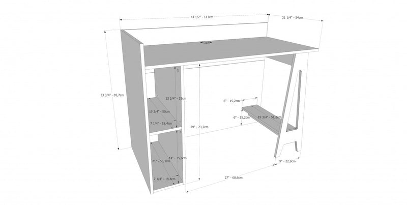 Nordika Atypik Desk - White 