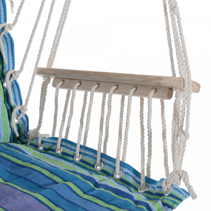 Outsunny Patio Hammock Chair, Portable Hanging Cotton Rope Hammock Swing Chair Sleeping Bed Seat Wit
