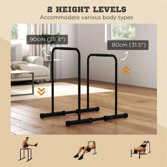 Soozier Push Up Bars Dip Station With Adjustable Height And Width For Home Gym