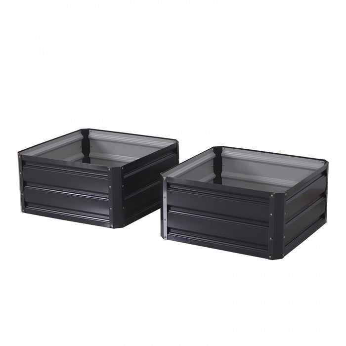 Outsunny 2' X 2' X 1' 2-pieces Raised Garden Bed With Color Steel Frame For Vegetables, Flowers, Her