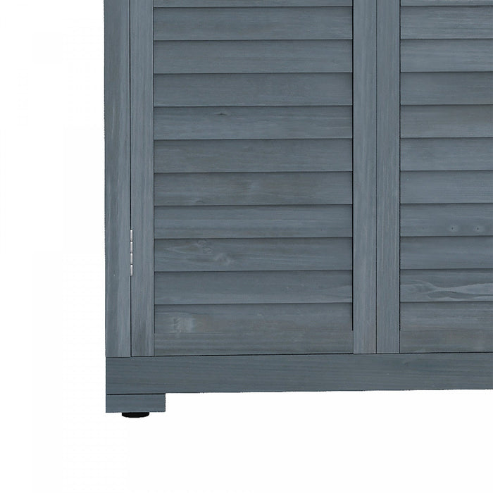 Outsunny Wooden Garden Shed, Compact Outdoor Storage Shed, 3-tier Shelves Tool Organizer With Asphal