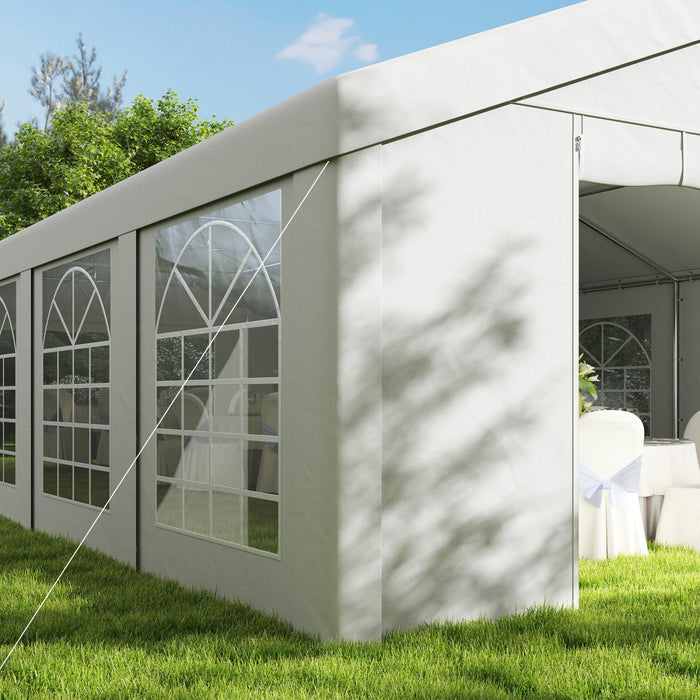 Outsunny 20' X 40' Large Party Tent With 12 Removable Window Sidewalls
