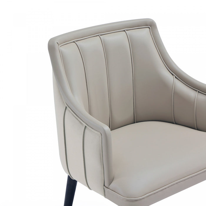 Eda Modern Wood Armchair in Light Gray Dining Chair 