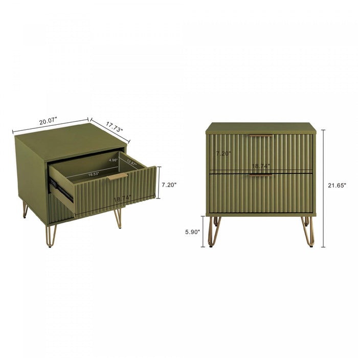 Dumbo Modern 2-Piece Dresser Set in Olive Green 