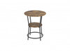 End Table With 1 Shelf - Brown Reclaimed Wood Top With Black Metal 
