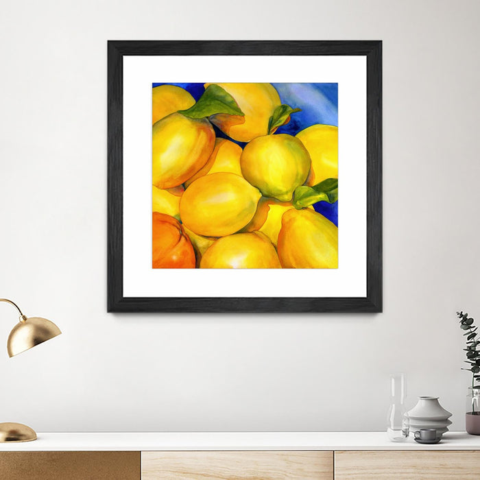 \"Zest For Life\" Matted and Framed Black 36x36 Wall Art