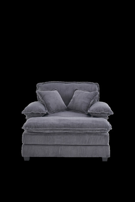 Liam 46.9\" Modern indoor corduroy sofa with 2 soft cushions ,Grey Sofa  