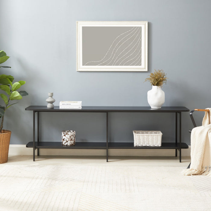 Celine Contemporary Modern 71\" Console Table in Black (2-Shelf) 