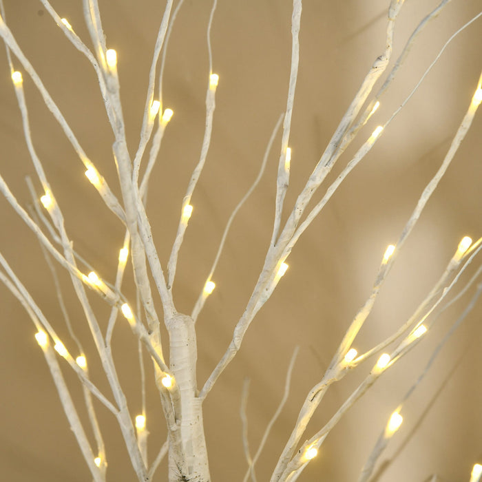 Homcom 5ft Artificial White Birch Tree For Indoor Covered Outdoor