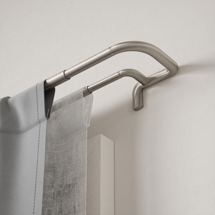 Umbra Twilight Matte Nickel Expandable Double Blackout 3/4\" Curtain Rod - 66\"-144\" 