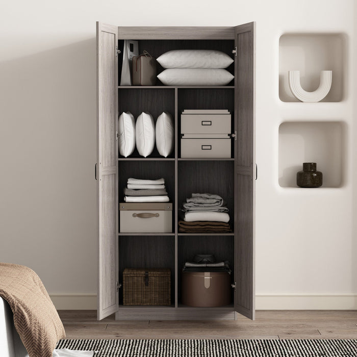 Cornelia Modern 30\" Storage Cabinet in Gray (7-Shelf) 