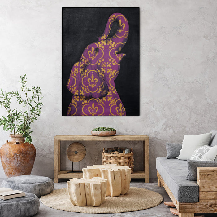 \"Zoo Celebration I\" Canvas Framed Black 30x40 Wall Art