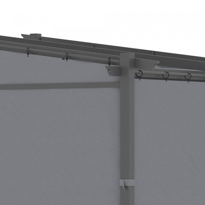 Outsunny 10' X 10' Metal Pergola With Sliding Roof Canopy, Retractable Pergola Canopy For Outdoor, P
