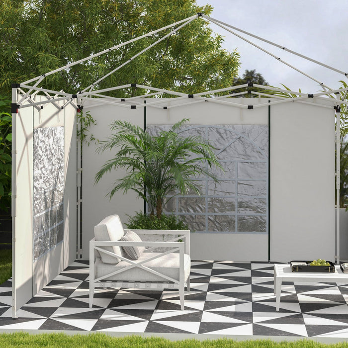 Outsunny Instant Canopy Sidewalls With Windows And Doors, For 10' X 10' Or 10' X 20' Pop Up Canopy, 