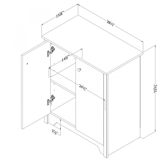 Vito Small 2-door Storage Cabinet - Pure Black 