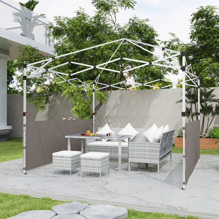 Outsunny 2 Pcs Canopy Half Walls For 10' X 10' Or 10' X 20' Canopy, Grey