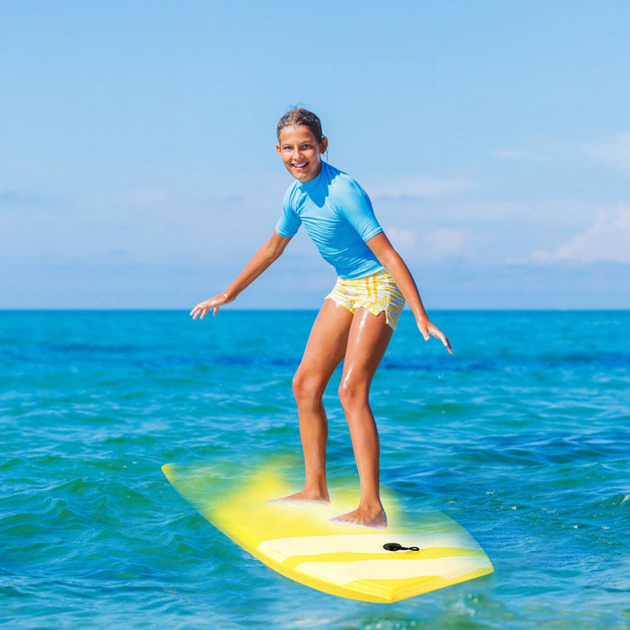 Goplus 41'' Lightweight Super Bodyboard Surfing W/leash Ixpe Deck Eps Core Boarding