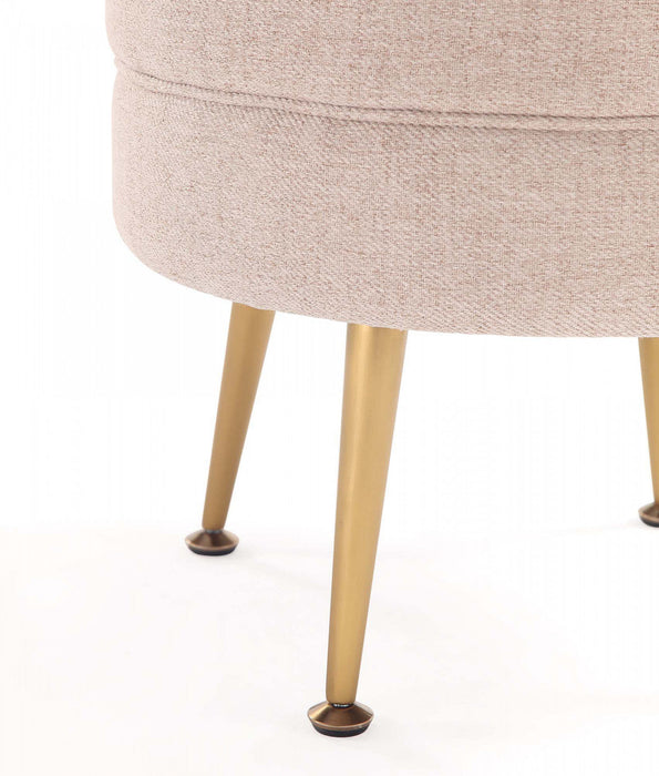 Bailey Mid-Century Modern Upholstered Accent Ottoman in Wheat 