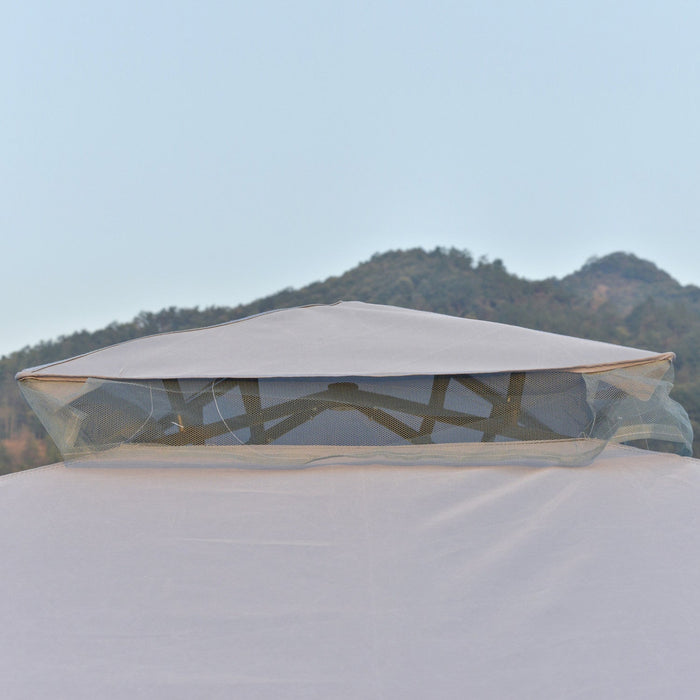 Outsunny 9.6' X 9.6' Patio Gazebo Outdoor Pavilion 2 Tire Roof Canopy Shelter Garden Event Party Ten