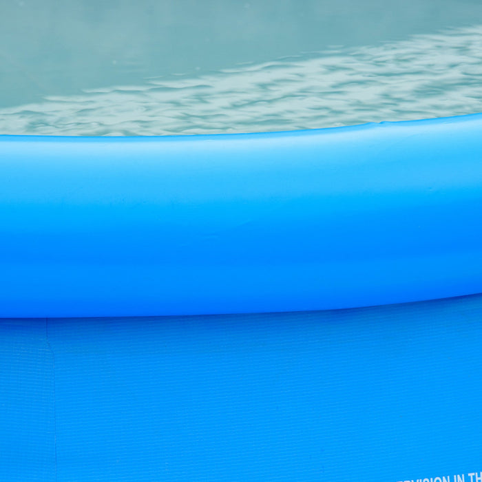 Outsunny Inflatable Swimming Pool Family-sized Blow Up Pool Round Paddling Pool With Hand Pump For K