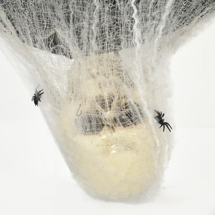 Homcom 55.9\" Animated Halloween Decoration Hanging Mummy With Spider Web