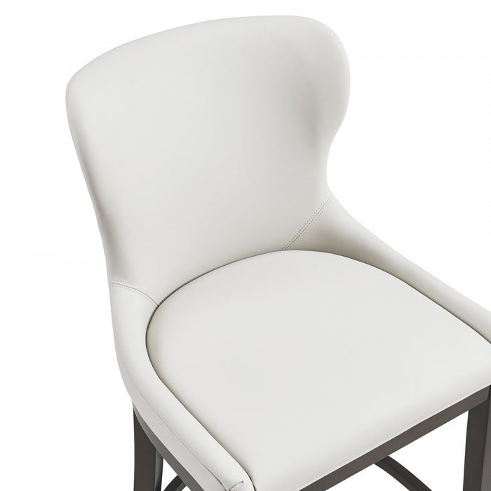 Blair Modern Wood Upholstered Barstool in White - Set of 2 Bar Stool 