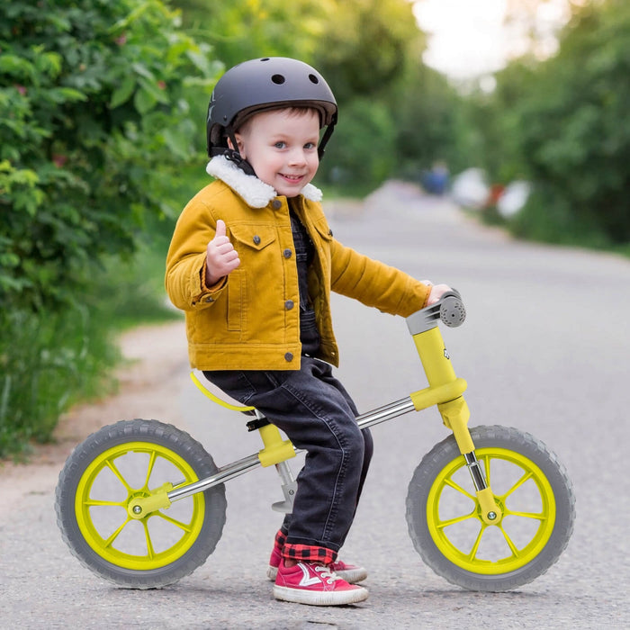 Honeyjoy 12" Balance Bike 2 Wheels Children's Bicycle With Adjustable Seat Green