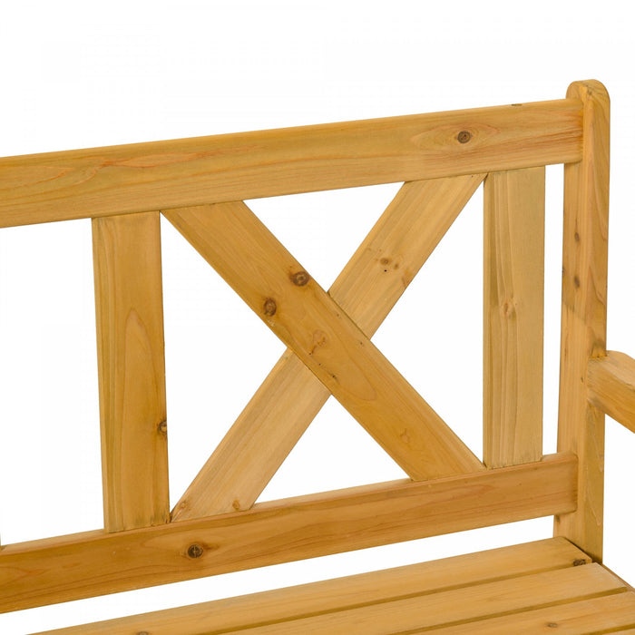 Outsunny 2-seater Wooden Outdoor Bench With 29 Gal Storage Box, Yellow
