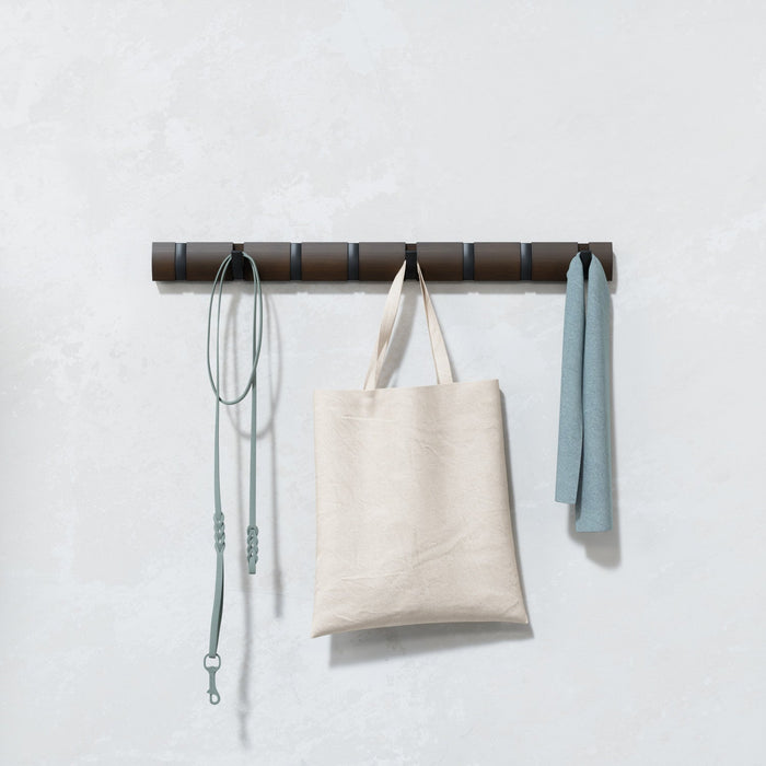 Umbra Flip Wall-Mounted Hooks - Black and Walnut